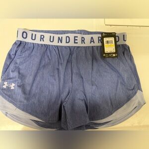 Under Armour Heathered Blue Running Shorts